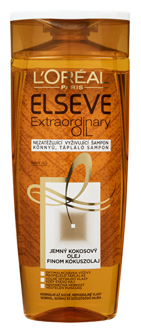 L´Oréal Paris Vyživující šampon s kokosovým olejem na normální až suché, nepoddajné vlasy Elseve Extraordinary Oil 400 ml
