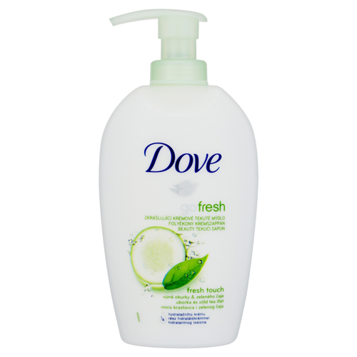 Dove Zkrášlující krémové tekuté mýdlo s vůní okurky a zeleného čaje Go Fresh (Fresh Touch) 250 ml