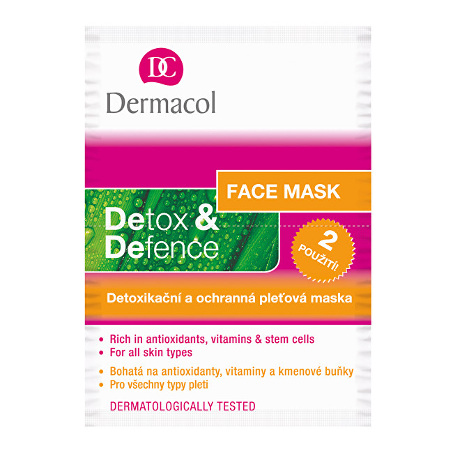 Dermacol Detoxikační a ochranná pleťová maska Detox & Defence 2 x 8 ml