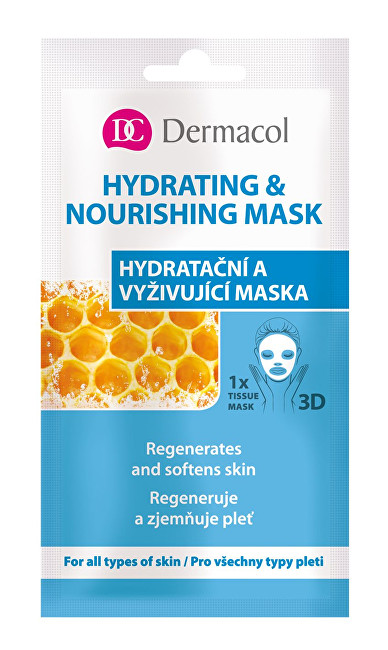 Dermacol Textilní hydratační a vyživující maska pro všechny typy pleti 3D (Regenerates Softens Skin) 1 ks