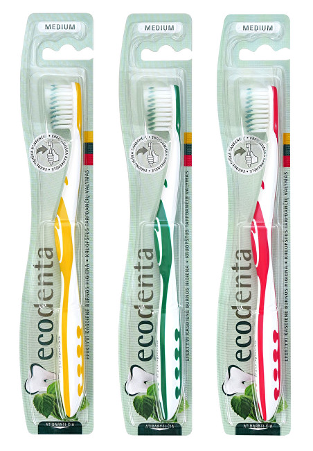 Ecodenta Středně měkký zubní kartáček (Medium-Bristled Toothbrush) 1 ks