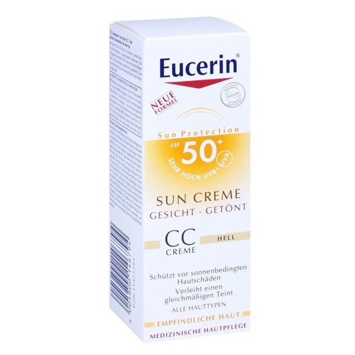 Eucerin CC krém na opalování na obličej SPF 50+ Light (Sun CC Creme) 50 ml