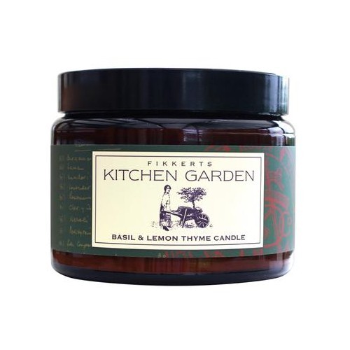 Fikkerts Vonná svíčka ve skle s vůní bazalky a mateřídoušky (Basil & Lemon Thyme Candle) 420 g