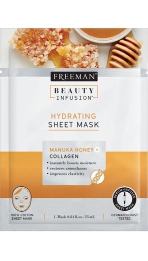 Freeman Hydratační látková maska Manukový med a kolagen Beauty Infusion (Hydrating Sheet Mask) 25 ml