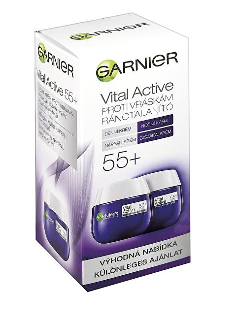Garnier Dárková sada denního a nočního krému proti vráskám 55+ Essentials (Anti Wrinkle Day & Night Cream) 2 x 50 ml