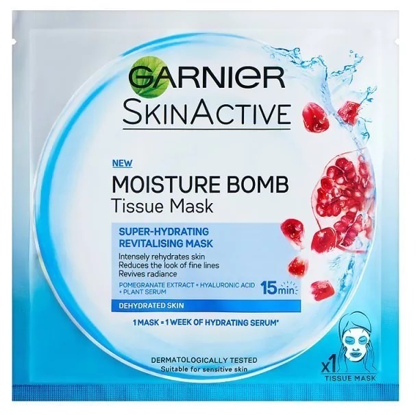 Garnier Super hydratační vyplňující maska Moisture&Aqua Bomb (Skin Tissue Superhydrating Mask) 32 g