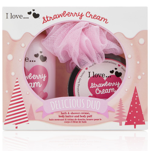 I Love Dárková sada s vůní jahod a sladkého krému Strawberry Cream (Delicious Duo)