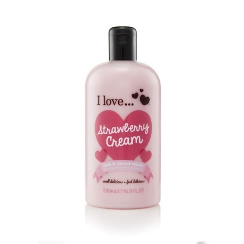 I Love Koupelový a sprchový krém s vůní jahodového krému (Strawberry Cream Bath & Shower Creme) 500 ml