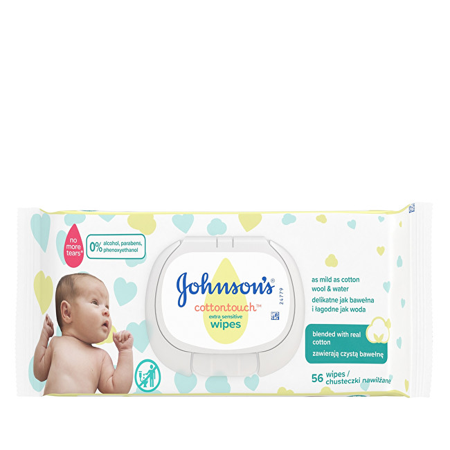 JOHNSON`S Baby Extra jemné vlhčené ubrousky pro děti Cottontouch (Extra Sensitive Wipes) 56 ks