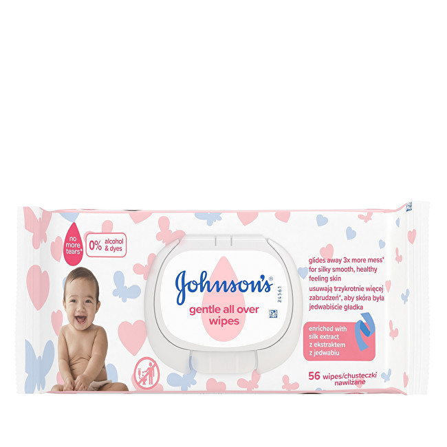 JOHNSON`S Baby Vlhčené ubrousky pro děti (Gentle All Over Wipes) 56 ks