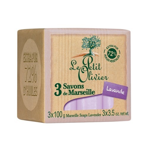 Le Petit Olivier Marseillské mýdlo Levandule (Marseille Soaps) 3 x 100 g