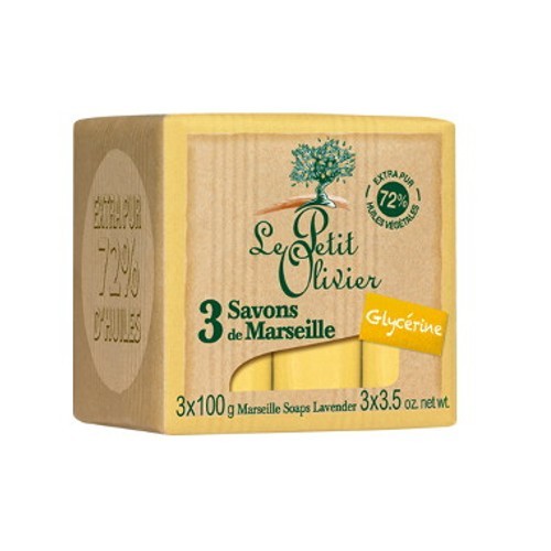Le Petit Olivier Marseillské mýdlo s glycerinem (Marseille Soaps) 3 x 100 g