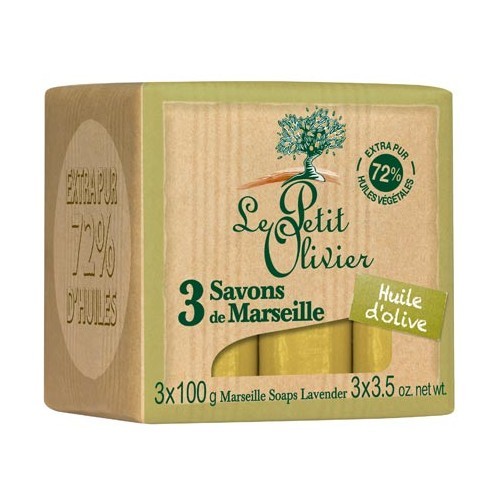Le Petit Olivier Marseillské mýdlo s olivovým olejem (Marseille Soaps) 3 x 100 g