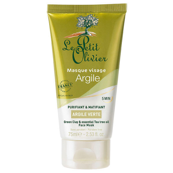 Le Petit Olivier Pleťová maska se zeleným jílem a tea tree esenciálním olejem 75 ml