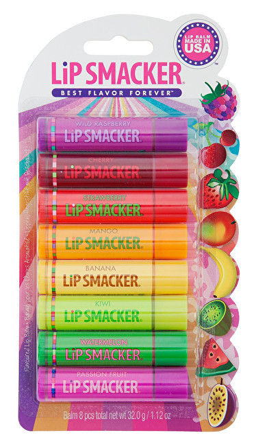 Lip Smacker Sada balzámů na rty s ovocnou příchutí (Original Fruity Party Pack) 8 x 4 g
