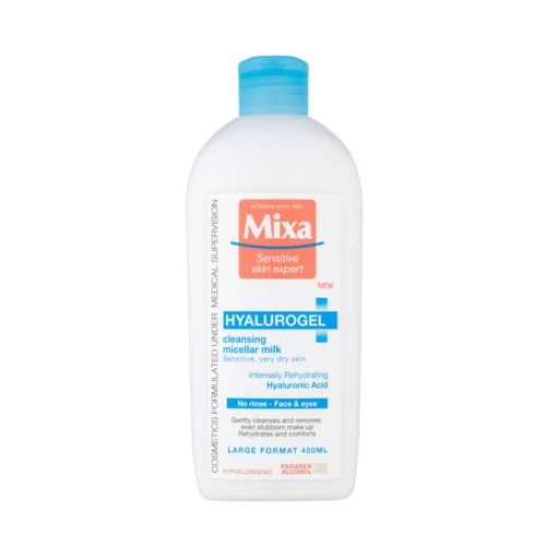 Mixa Micelární mléko na citlivou suchou pleť Hyalurogel (Cleansing Micellar Milk) 400 ml