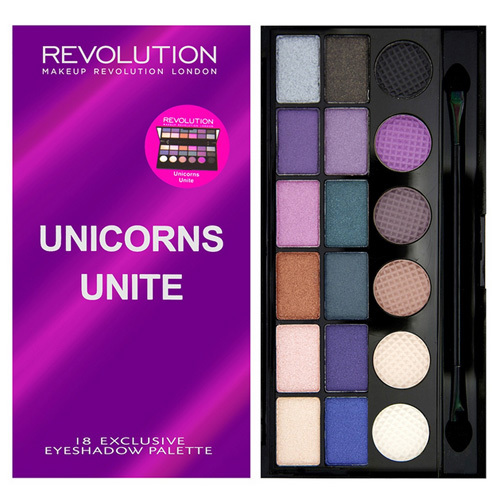 Makeup Revolution Limitovaná paletka 18 očních stínů Unicorns Unite