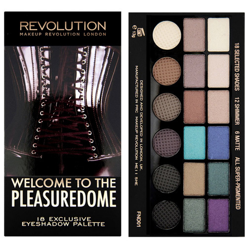 Makeup Revolution Limitovaná paletka 18 očních stínů Welcome to the Pleasuredome - SLEVA - poškozená krabička
