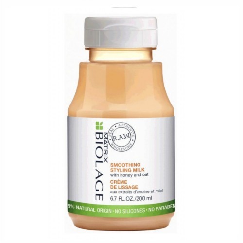 Biolage Lăptișor Styling de netezire cu miere și ovăz potrivit pentru toate tipurile de păr RAW Styling (Smoothing Styling Milk) 200 ml