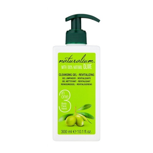 Naturalium Revitalizační čistící gel na obličej a tělo (Revitalizing Cleansing Gel With 100% Natural Olive) 300 ml