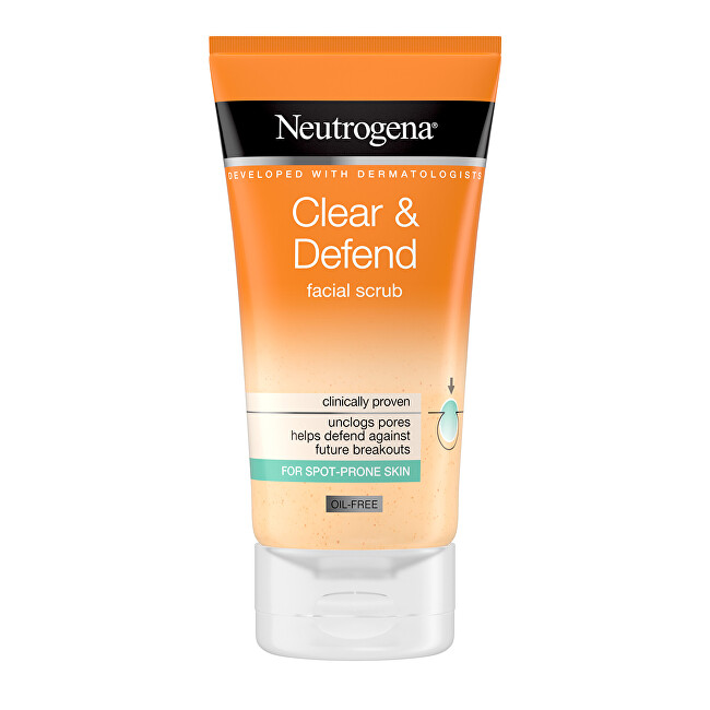 Neutrogena Vyhlazující peeling Clear & Defend (Facial Scrub) 150 ml