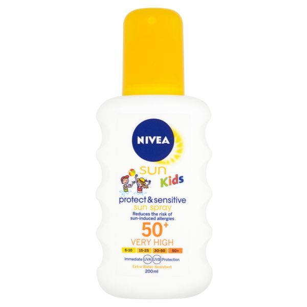 Nivea Dětský sprej na opalování SPF 50+ Sun Kids (Pure & Sensitive Sun Spray) 200 ml