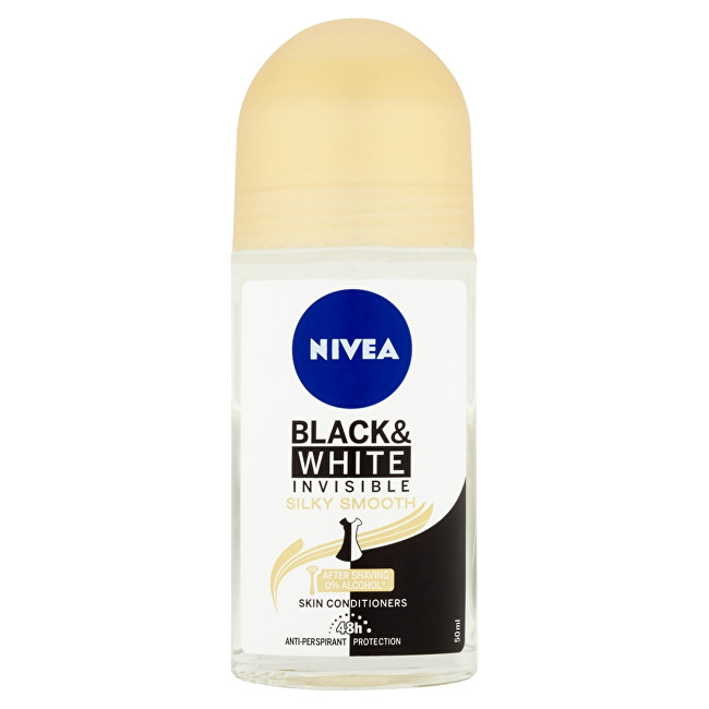Nivea Kuličkový antiperspirant bez alkoholu Invisible Black &amp; White Silky Smooth 50 ml