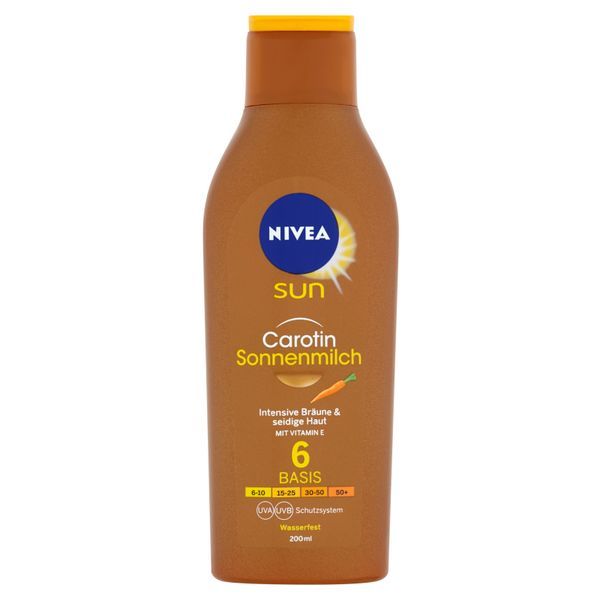 Nivea Mléko na opalovaní s betakarotenem SPF 6 Sun (Carotene Sun Lotion) 200 ml