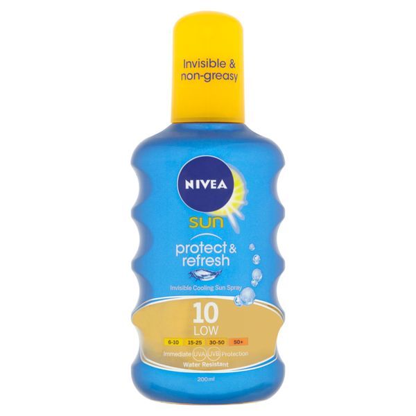 Nivea Neviditelný sprej na opalování SPF 10 Sun (Invisible Protection Transparent spray) 200 ml
