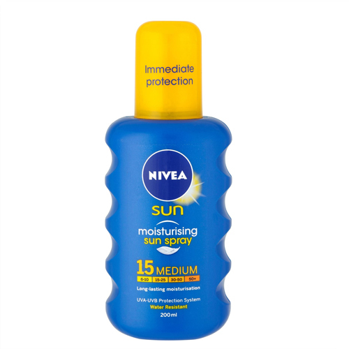 Nivea Sprej na opalování SPF 15 Sun (Moisturising Sun Spray) 200 ml