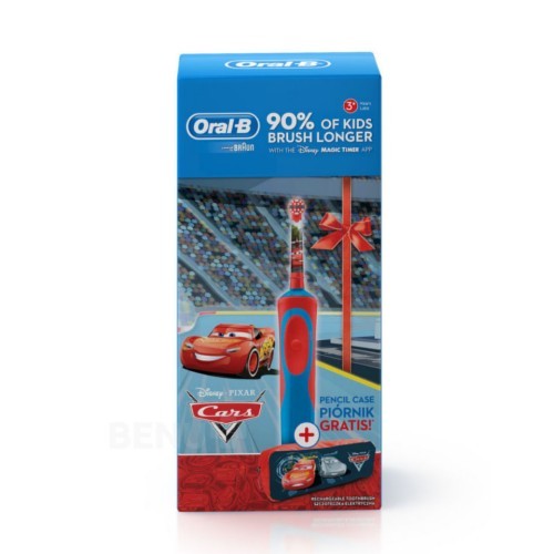 Oral B Dětský elektrický zubní kartáček Vitality Cars + penál Cars