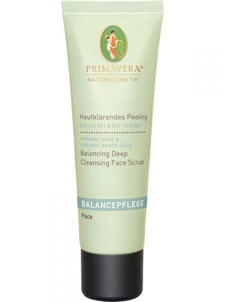 Primavera Vyrovnávající čisticí peeling se šalvějí a hroznovými jadýrky (Balancing Deep Cleansing Face Scrub) 50 ml