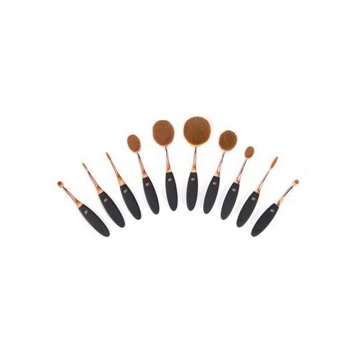 Rio-Beauty Souprava 10 štětečků na make-up (Microfibre Oval Cosmetic Brush Collection)