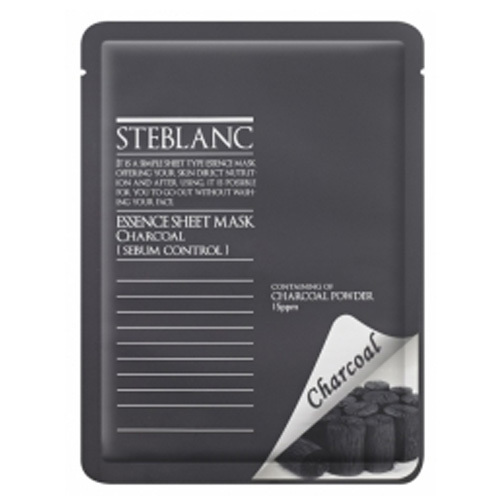 Steblanc Čisticí pleťová maska pro mastnou pleť Dřevěné uhlí (Essence Sheet Mask Charcoal) 20 g
