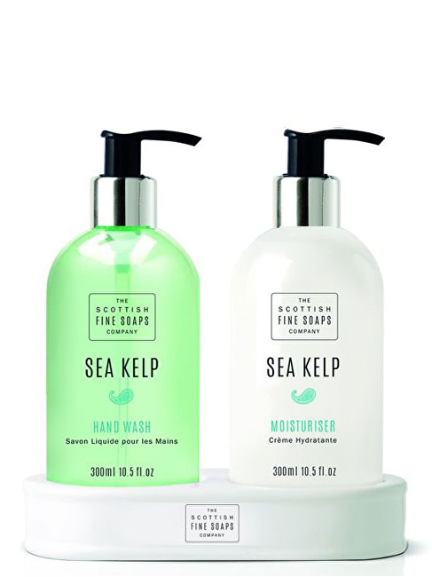 Scottish Fine Soaps Dárková sada ve stojanu Mořská řasa Tekuté mýdlo 300 ml + mléko na ruce 300 ml