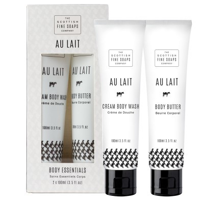 Scottish Fine Soaps Dárková sada Au Lait Tělové máslo 100 ml + sprchový gel 100 ml