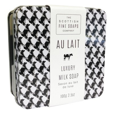 Scottish Fine Soaps Tuhé mýdlo v plechové krabičce Au Lait 100 g