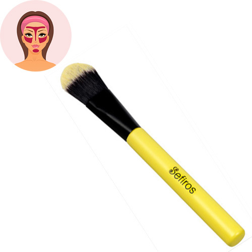 Sefiros Rovný štětec na make-up s rukojetí Pastell (Foundation Brush Pastell)