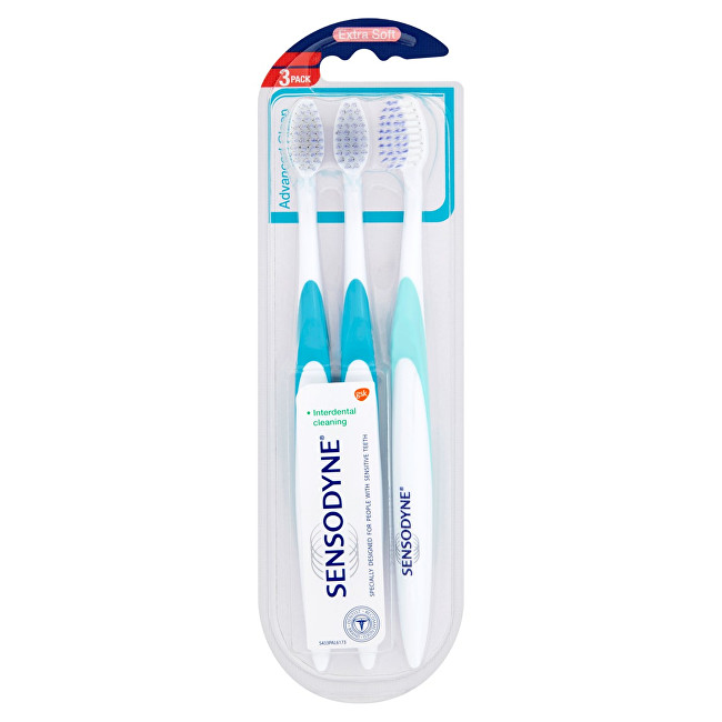 Sensodyne Extra měkký zubní kartáček Advanced Gentle Clean Extra Soft 3 ks