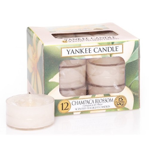 Yankee Candle Aromatické čajové svíčky Champaca Blossom 12 x 9,8 g - SLEVA - poškozený obal