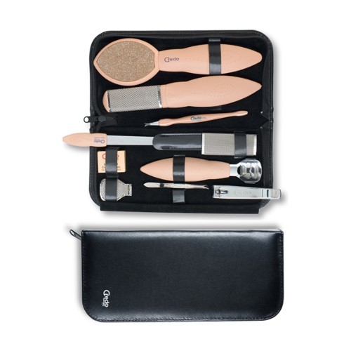 Credo Solingen Luxusní 10 dílná pedikúra v černém pouzdře Pedicure Set 1 - SLEVA - prasklá krabička