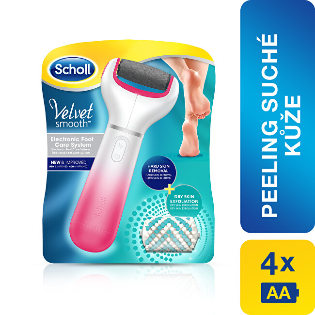 Scholl Elektrický pilník na chodidla Velvet Smooth a extra drsná rotační hlavice s diamantovými krystalky