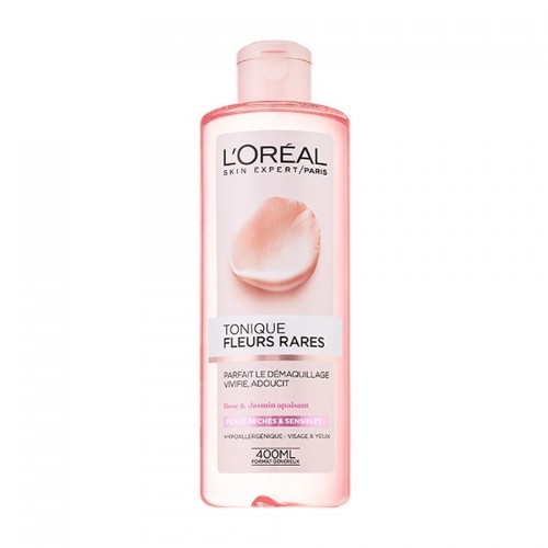 Loreal Paris Zklidňující pleťová voda s výtažky vzácných květů pro suchou a citlivou pleť (Skin Cleansing Rare Flowers Purifying Toner) 400 ml - SLEVA - ulomené víčko