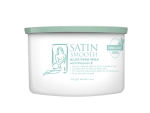 Satin Smooth Uklidňující depilační vosk s Aloe Vera a vitamínem E (Aloe Vera Wax) 400 ml
