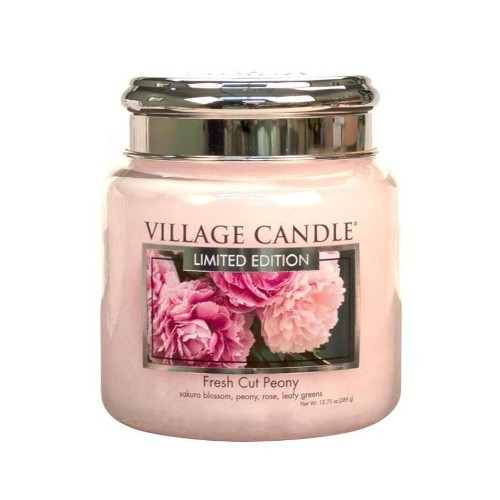 Village Candle Vonná svíčka ve skle Pivoňky (Fresh Cut Peony) 390 g