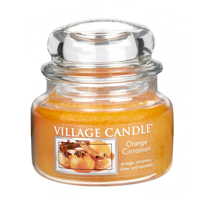 Village Candle Vonná svíčka ve skle Pomeranč a skořice (Orange Cinnamon) 269 g