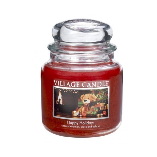 Village Candle Vonná svíčka ve skle Šťastné Vánoce (Happy Holidays) 397 g