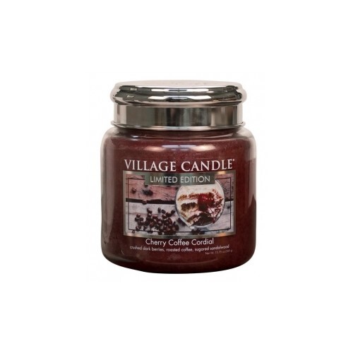 Village Candle Vonná svíčka ve skle Třešňovo kávový Likér (Cherry Coffee Cordial) 390 g