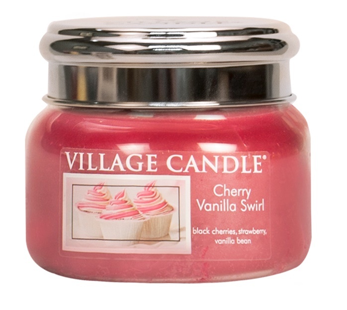 Village Candle Vonná svíčka ve skle Višeň a vanilka (Cherry Vanilla Swirl) 269 g