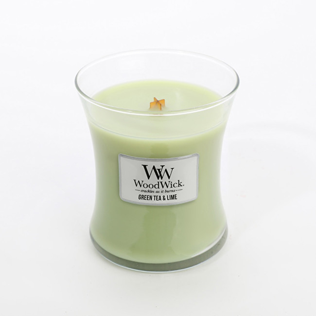 WoodWick Vonná svíčka váza Green Tea & Lime 275 g